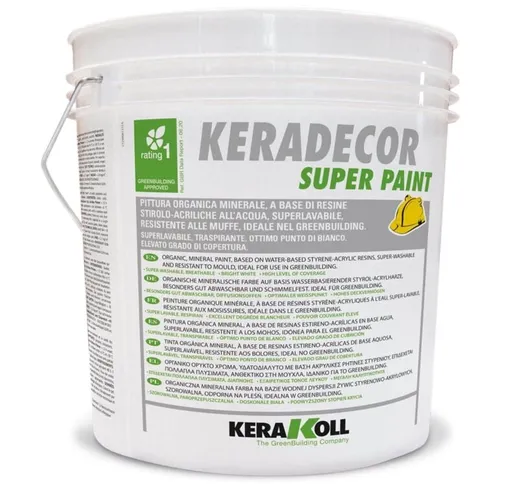 Pittura organica minerale eco compatibile superlavabile keradecor eco super paint 14 lt -...