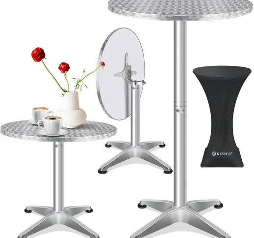 Tavolo da bar 2 in1 tavolo da bistrot pieghevole alluminio piano in acciaio inox altezza r...