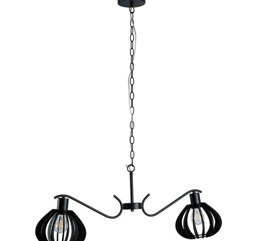 Keter Lighting - 102 Rona Wire Frame Lampada da soffitto a sospensione nera, oro, 99 cm, 2...