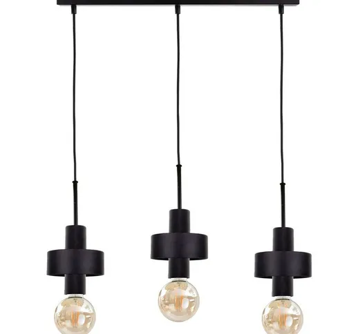 1045 Plafoniera Unica Bar Sospensione Nera, 60cm, 3x E27 - Keter Lighting