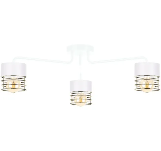 Keter Lighting - 1131 Royal Multi Arm Lampada da soffitto semi-incasso bianco, oro, 70 cm,...