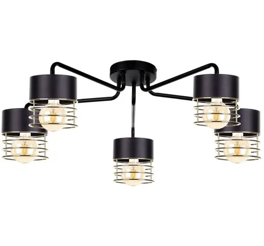 Keter Lighting - 1154 Royal Multi Arm Lampada da soffitto semi-incasso oro, 70 cm, 5x E27