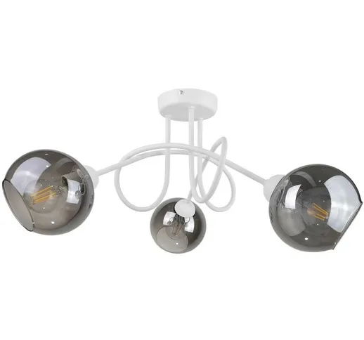 1278 Plafoniera semi-incasso Ring Multi Arm bianca, 70 cm, 3x E27 - Keter Lighting