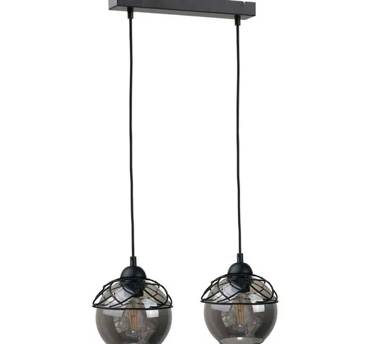 Keter Lighting - 1515 Lampada da soffitto a sospensione Mera Bar nera, 50 cm, 2x E27