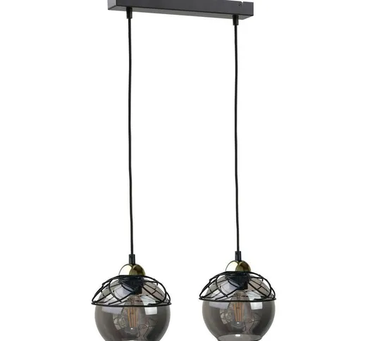 Keter Lighting - 1531 Lampada da soffitto a sospensione Mera Bar nera, 50 cm, 2x E27