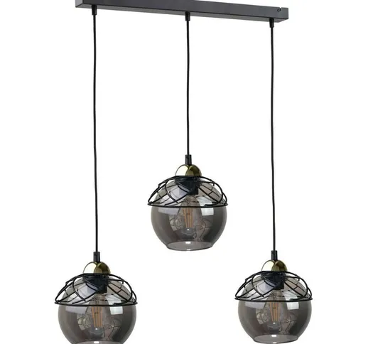 Keter Lighting - 1532 Lampada da soffitto a sospensione Mera Bar nera, 60 cm, 3x E27