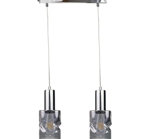 Keter Lighting - 1563 Plafoniera a sospensione Cross Bar in argento scuro, 50 cm, 2x E27