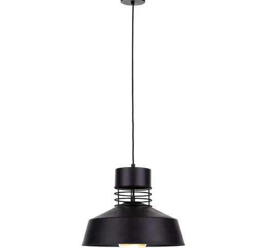 Keter Lighting - 175 Plafoniera a sospensione a cupola in titanio nera, 34 cm, 1x E27
