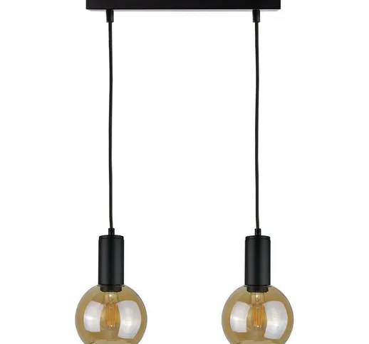 Keter Lighting - 1971 Lampada da soffitto a sospensione Jantar Bar nera, 50 cm, 2x E27