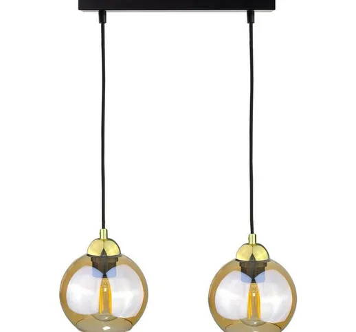 Keter Lighting - 1992 Lampada da soffitto a sospensione Ambre Bar oro, 50 cm, 2x E27