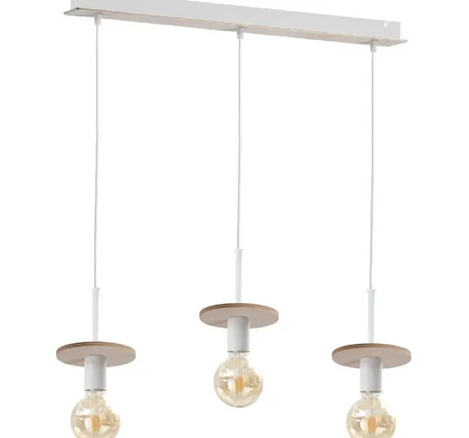 Keter Lighting - 282 Lampada da soffitto a sospensione Saturn Bar naturale, 60 cm, 3x E27