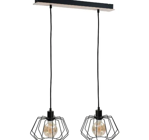 581 Soho Bar Lampada da soffitto a sospensione in legno, 55 cm, 2x E27 - Keter Lighting