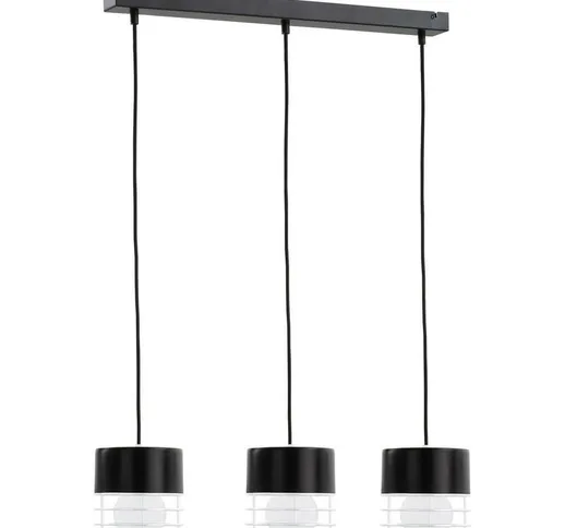 853 Lampada da soffitto a sospensione Mao Bar nera, 60 cm, 3x E27 - Keter Lighting
