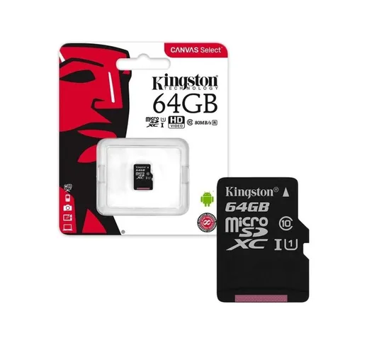  Micro Sd 64 Gb Classe 10 Microsd 80 Mb/S Canvas Scheda Memoria 64Gb