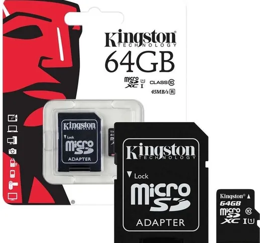  Micro Sd 64Gb Microsd Classe 10 Sdhc Scheda Di Memoria Card Smartphone
