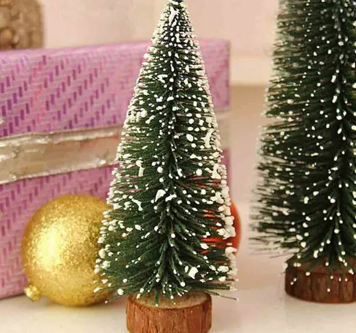 Kit 10 Alberi di Natale innevati 12 cm Albero Natalizio segnaposto Decorazioni addobbi tav...