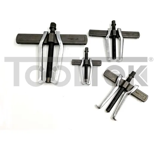 Tooltek - kit 4 estrattori per cuscinetti interni esterni due bracci 100-150-200-250mm