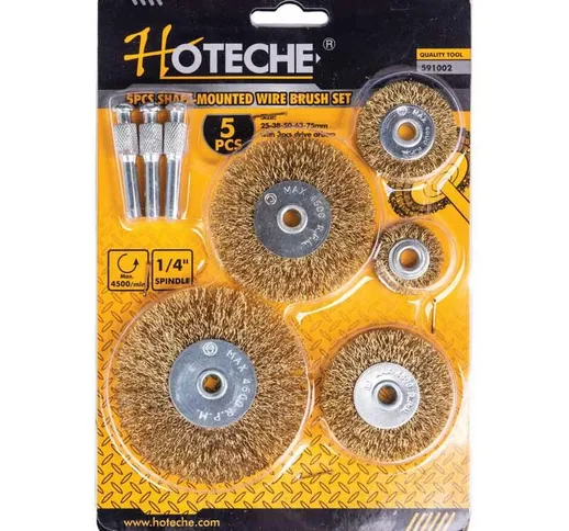 Hoteche - Kit 5 spazzole circolari per ruggine vernice sbavatura trapani elettrici