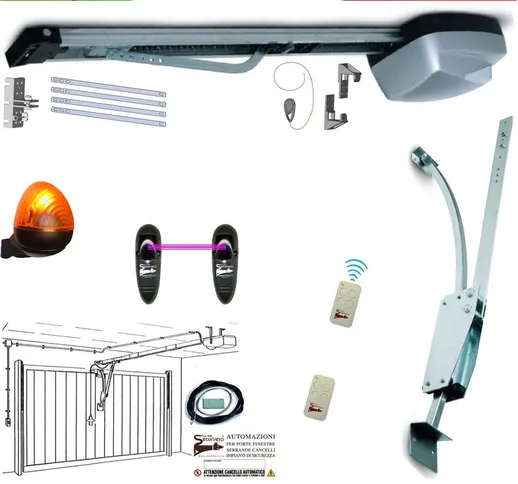 Securvera - KIT AUTOMATISMO PER PORTA BASCULANTE 70 KG 220/24 V ARCHETTO 2 RADIOCOMANDI FO...