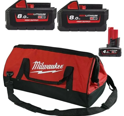  - Kit Batteria 8 Ah, caricabatteria e borsa porta porta utensili Milwaukee M18 HNRG 802