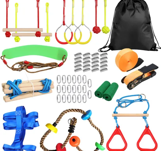 Kit di ostacoli per arrampicata per bambini Linea per bambini Percorso ad ostacoli sospeso...
