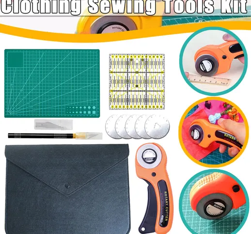 Kit di strumenti per cucire abbigliamento Set di taglierini a mano Taglierina rotativa Pat...