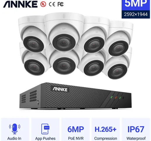 Kit di videosorveglianza  Sistema di videosorveglianza di rete PoE Super HD 5MP, NVR di so...