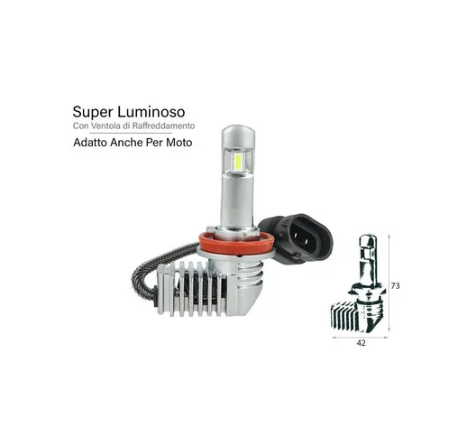 Kit Full Led All In One Canbus H8 H11 30W 12V 24V Per Auto Moto Scooter Camion Bianco 4000...