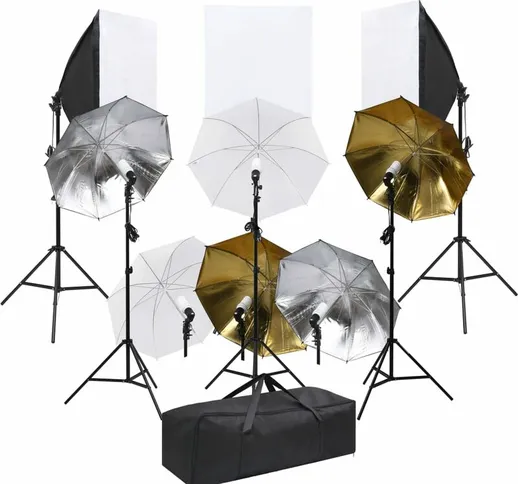 Kit per Studio Fotografico con Set Illuminazione e Softbox con borsa di trasporto