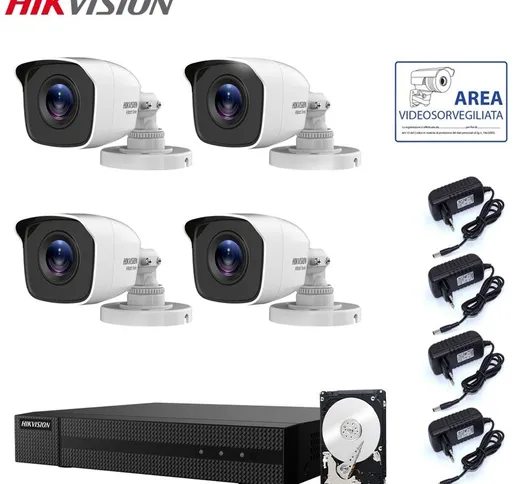 Kit Telecamere Videosorveglianza Hikvision Dvr 8 Canali 2 Mpx 2Tb Hdd