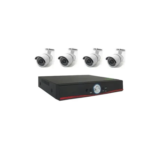 Trade Shop - Kit Videosorveglianza Ahd 1080p Onvif 4 8 Ch Canali 3mp 3.6mm Vga Hdmi Lan Tp...