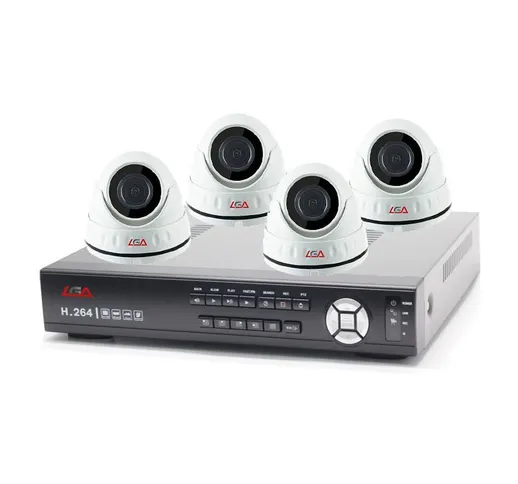 Lga Sicurezza - Kit videosorveglianza ahd 4 telecamere dome 2 mpx ir 25 mt, spazio disco 2...