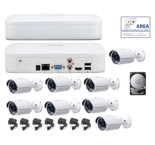 Housecurity - KIT VIDEOSORVEGLIANZA IP NVR 8 CH 8 TELECAMERE IP 4 MPX 36 LED HD 2 TB ONVIF