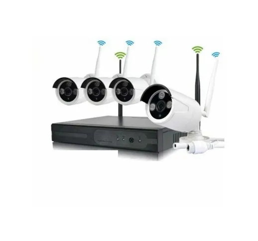 Exsensa - kit videosorveglianza wireless dvr nvr 4 canali 4 telecamera wireless + HD1000GB