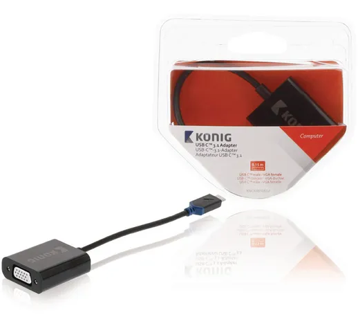 König Adattatore USB-C Maschio - VGA Femmina Antracite NE550601899