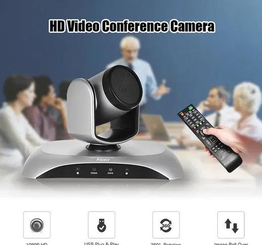 La telecamera per videoconferenza Aibecy MST-E1080 supporta messa a fuoco automatica, rota...