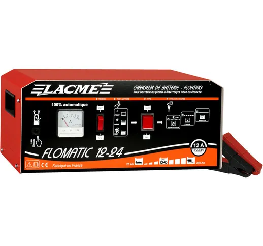 Chargeur flomatic 12-24 floating batterie 12A 12V-24V - Lacme