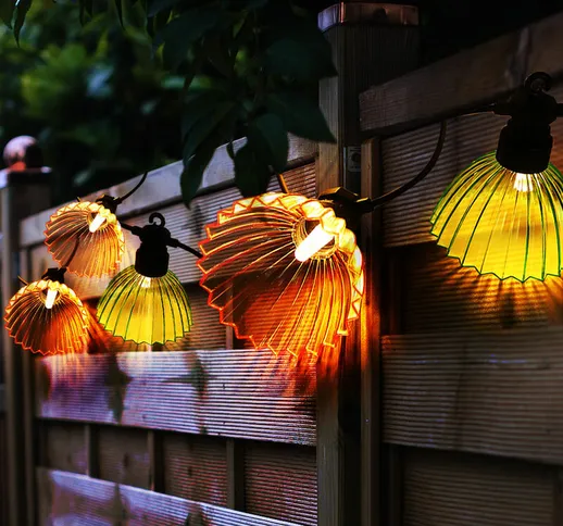 Lampada a energia solare catena di luci per esterni Lampada da giardino, paralumi colorati...