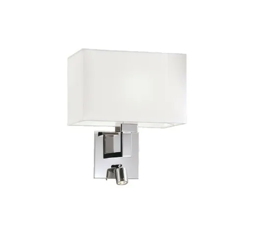 Homemania - Lampada a Parete Baltimore - Applique - Bianco in Tessuto, Acciaio, 26 x 17,5...