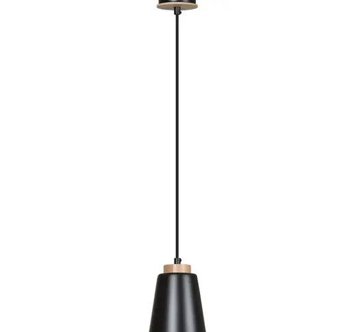 Licht-erlebnisse - Lampada a sospensione ø 14 cm metallo nero E27 Tavolo da pranzo - Nero