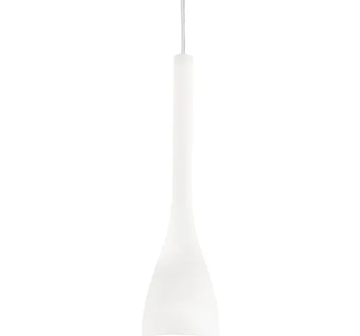 Ideal Lux - Lampada a Sospensione 1 Luce Flut Piccolo In Vetro Soffiato Bianco