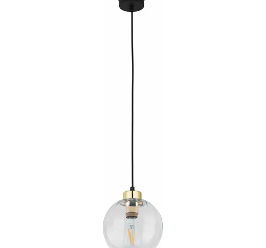 Licht-erlebnisse - Lampada a sospensione a sfera in vetro ø 18 cm regolabile E27 - Nero, T...