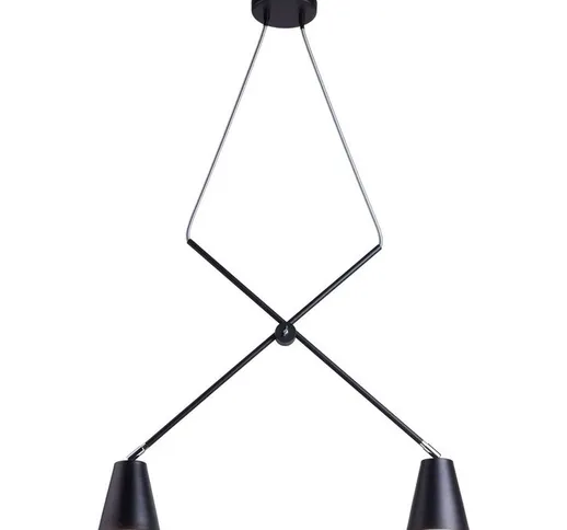 Lampada a Sospensione Carena Black - Lampadario - da Soffitto - Nero in Metallo, 90 x 12 x...