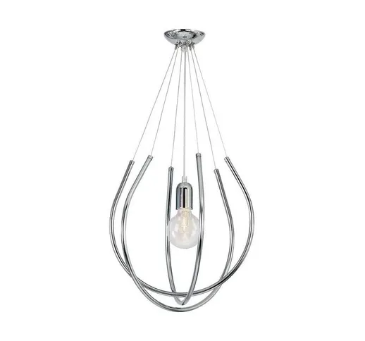 Lampada a Sospensione Felis - Lampadario - da Soffitto - Cromo in Metallo, 39 x 39 x 90 cm...