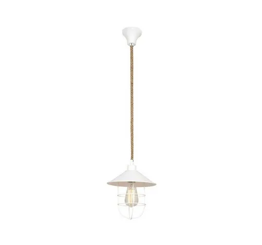 Homemania - Lampada a Sospensione Lelly Lampadario - da Soffitto - Bianco in Metallo, 22 x...