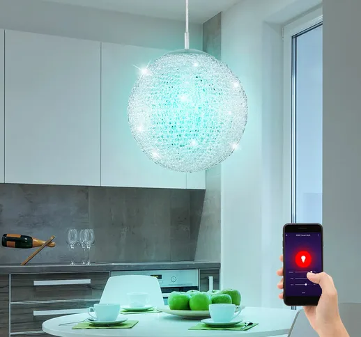Etc-shop - Lampada a sospensione Smart Home Lampada a sospensione a sfera da soffitto Goog...
