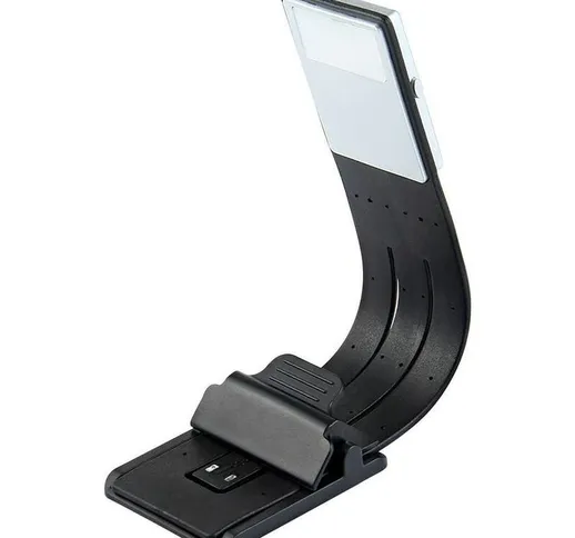 Lampada da lettura LED a clip Braccio flessibile Lettore Kindle USB ricaricabile 4 livelli...