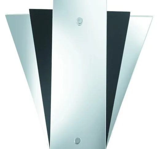 Searchlight - Specchio da parete per interni a 1 luce con ventaglio in vetro nero, E14