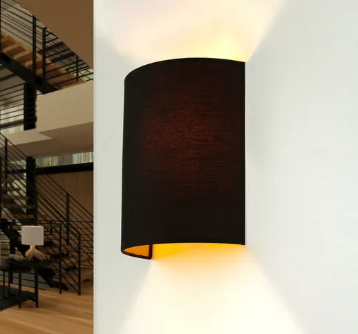 Licht-erlebnisse - Lampada da parete alice dal design moderno con paralume in stoffa nera...