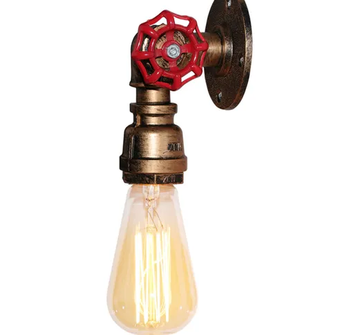 Wottes - Lampada da parete creativa decorazione ferro battuto tubo dell'acqua nostalgica a...